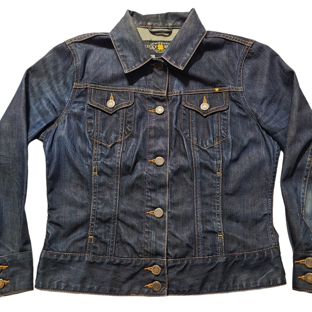 Lucky Brand Womens Small Blue Jean Jacket Adelaide Denim Tomboy Trucker - Picture 2 of 6